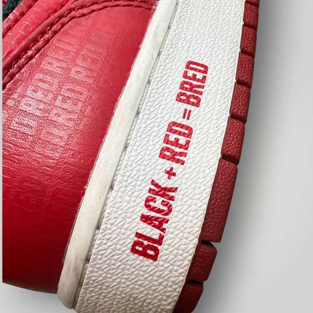 Nike Air Jordan 1 Mid SS "BRED TEXT" Bred DM9650-001 GS SIZE 7Y - Picture 4 of 13